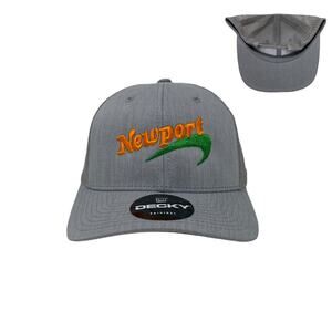 Newport (Orange) Trucker Hat in Heather Grey
